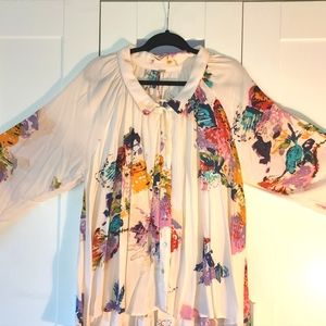 Free People button down colorful blouse
